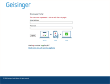 Tablet Screenshot of employee.geisinger.org